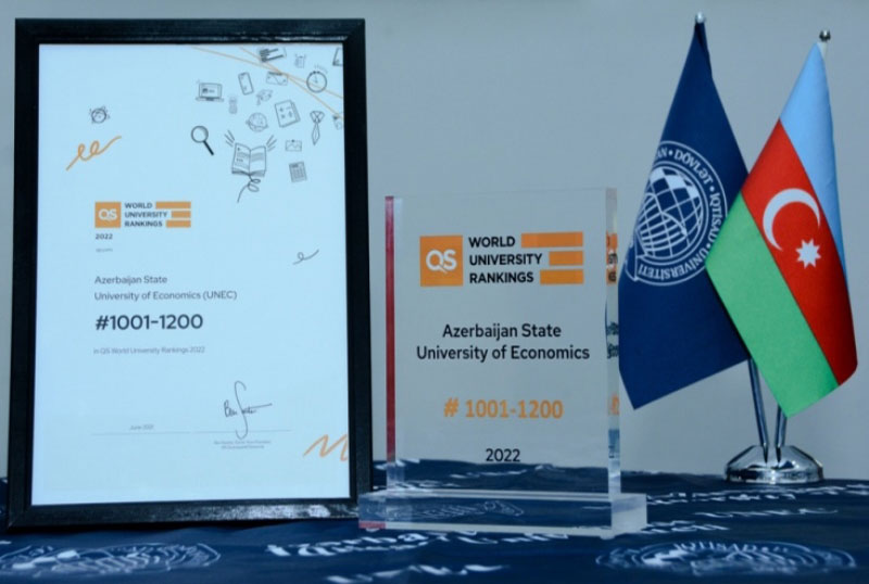 UNEC QS beynəlxalq reytinq şirkətinin mükafatı və sertifikatı ilə təltif edildi