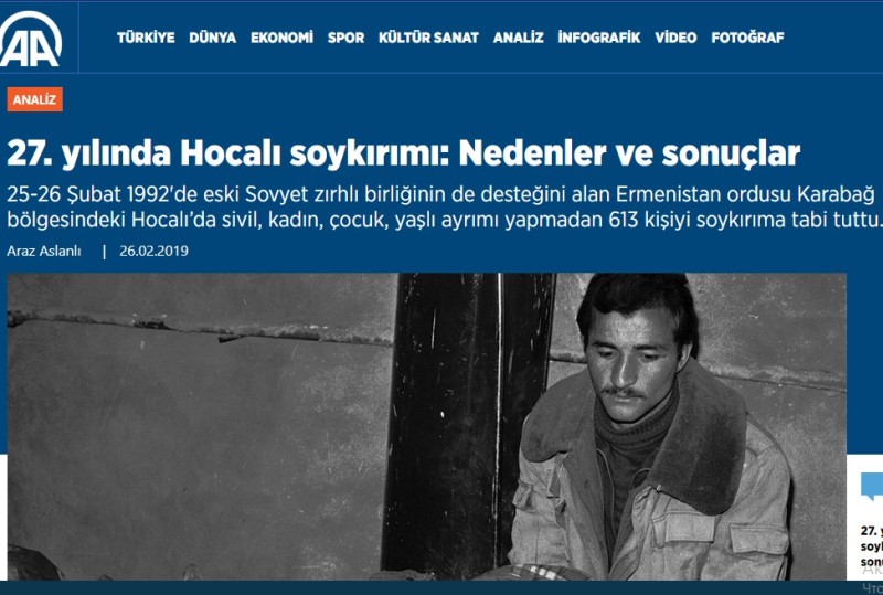UNEC müəlliminin Xocalı soyqırımı barədə məqaləsi Türkiyə mətbuatında