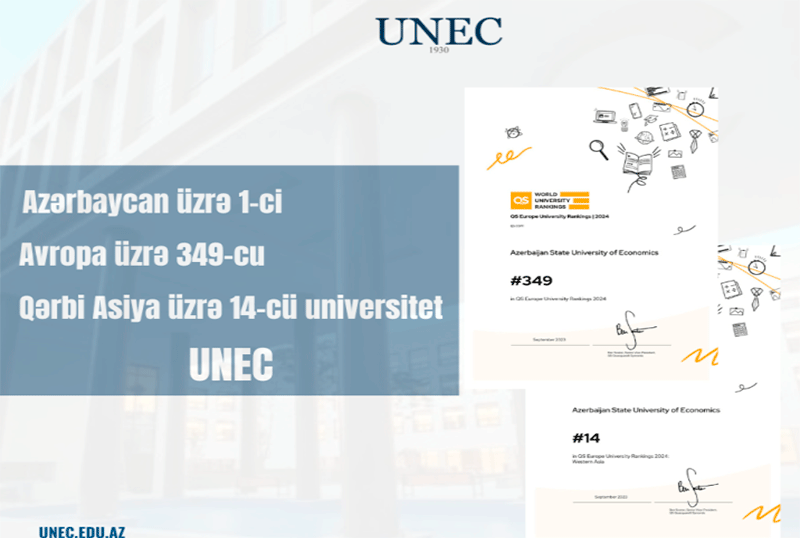 Avropanın 349-cu, Qərbi Asiyanın 14-cü, Azərbaycanın 1-ci universiteti - UNEC!