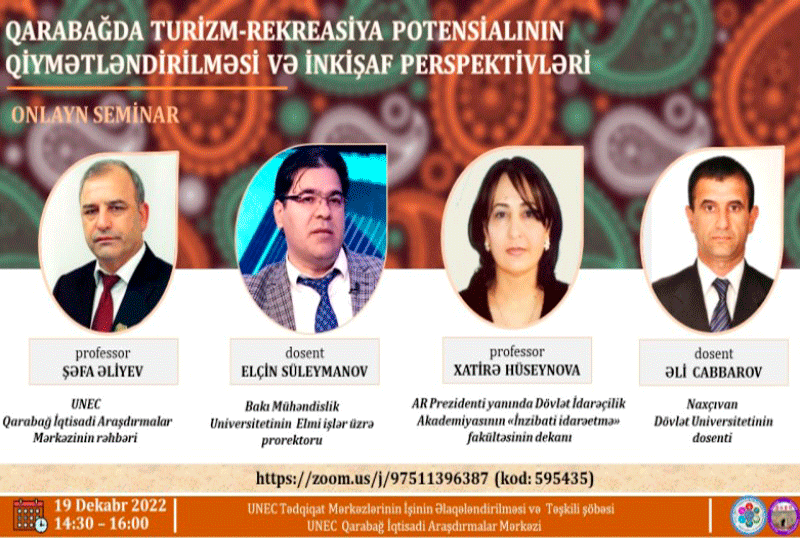 “Qarabağda turizm-rekreasiya potensialının qiymətləndirilməsi və inkişaf perspektivləri” mövzusunda seminar keçiriləcək
