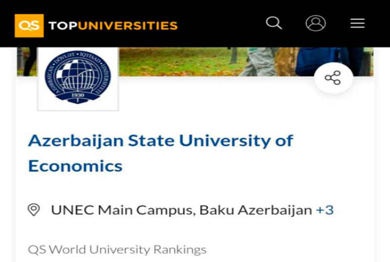 UNEC dünya universitetlərinin reytinq sıralamasında