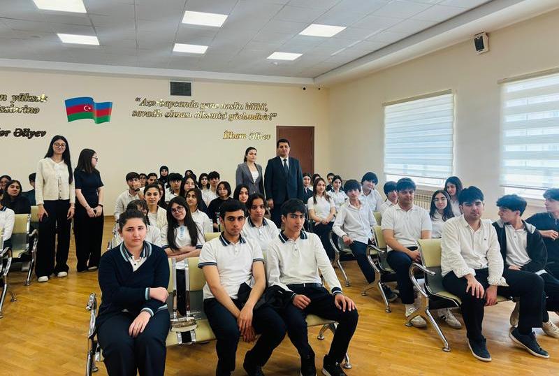 Maliyyə və m&uuml;hasibat fak&uuml;ltəsinin kollektivi 71 n&ouml;mrəli tam orta &uuml;mumtəhsil məktəbində g&ouml;r&uuml;ş ke&ccedil;irib