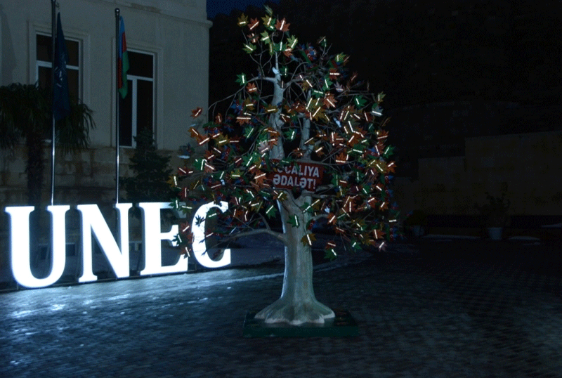UNEC-də “Xatirə ağacı”: Yarpaqlara həkk olunan Xocalı qurbanları