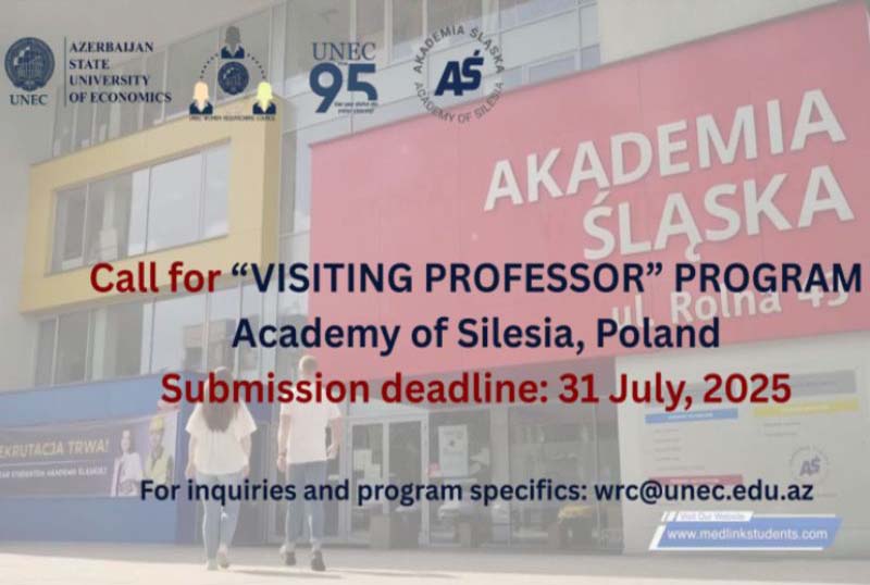 UNEC Xanım Tədqiqatçıları Şurası Polşanın Silesia Akademiyası ilə birgə qonaq professor proqramı elan edir!