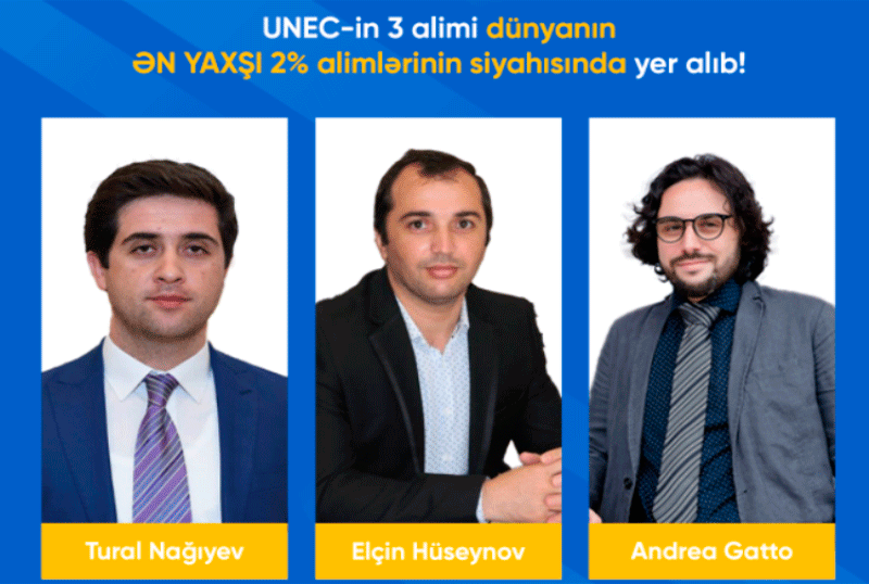 UNEC-in 3 alimi dünyanın ən yaxşı 2 faiz alimləri siyahısında yer alıb