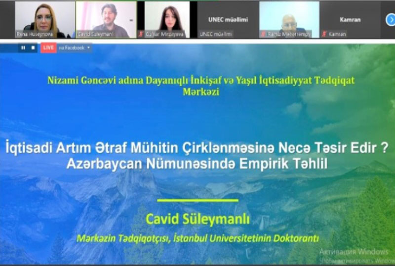UNEC-də iqtisadi artımın ətraf mühitə təsirinə həsr olunan seminar keçirilib
