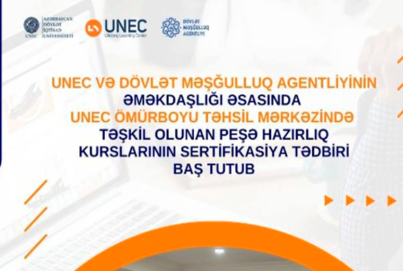 İşsiz vətəndaşlara peşə hazırlıq kursları üzrə sertifikatlar təqdim olundu