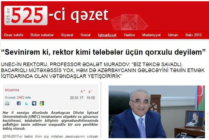 527ok UNEC rektoru: “Biz Azərbaycanın gələcəyini təmin etmək iqtidarında olan vətəndaşlar yetişdiririk”
