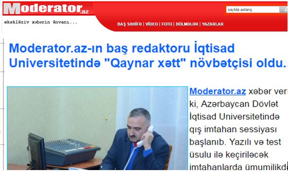 modermok111 Moderator.az-ın baş redaktoru İqtisad Universitetində "Qaynar xətt" növbətçisi oldu...