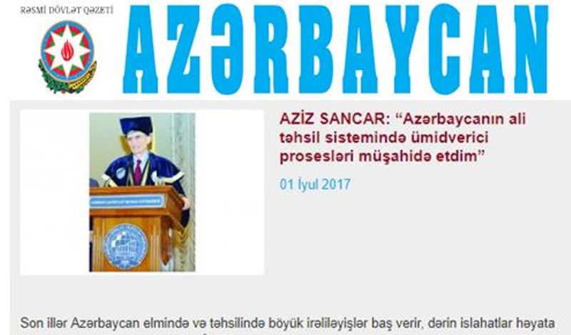 Snimok_030717 AZİZ SANCAR: “Azərbaycanın ali təhsil sistemində ümidverici prosesləri müşahidə etdim”