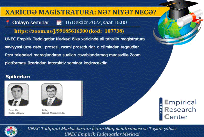 “Xaricdə Magistratura: Nə? Niyə? Necə?” mövzusunda onlayn seminar keçiriləcək