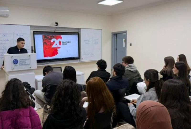 UNEC Rus İqtisad Məktəbində 20 Yanvar hadisələrinə həsr olunan tədbir ke&ccedil;irilib