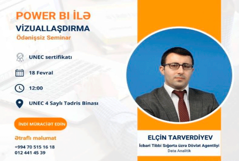 UNEC-də “Data Analitika” ilə bağlı ödənişsiz seminar keçiriləcək
