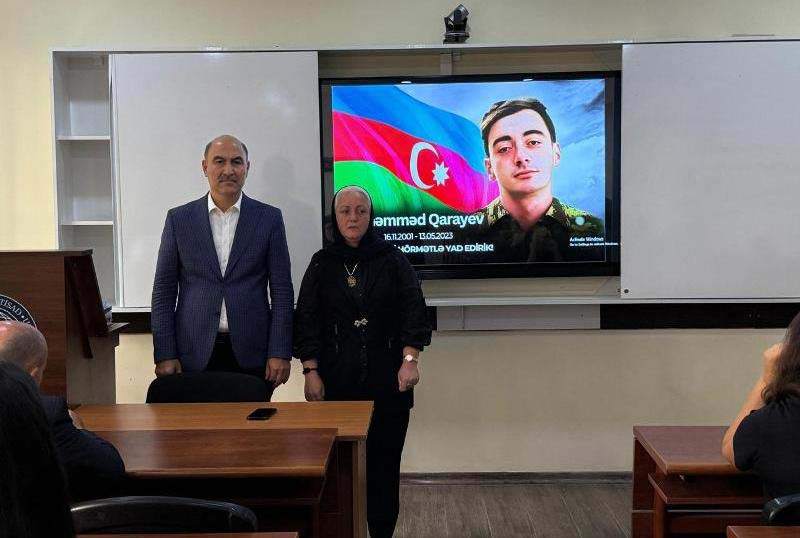 UNEC-in məzun şəhidi Məhəmməd Qarayevin anım tədbiri keçirilib